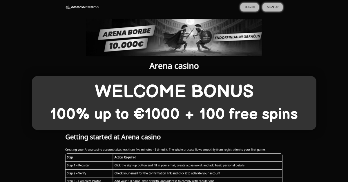 Arena Casino banner